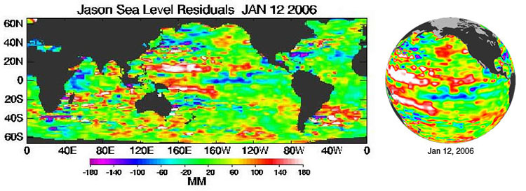 jason sea surface residuals for january 2006