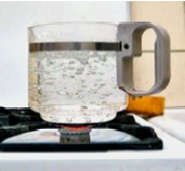 pot of boiling water on gas stove