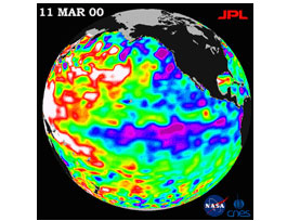 image depicting sea level vatiations from March 11 2000, description follows