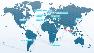 map of ports used during Volvo Ocean Race
